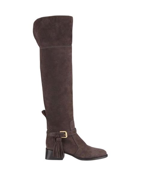 see by chloe lory|See by Chloe Lory Tall Boot In Dark Brown Suede .